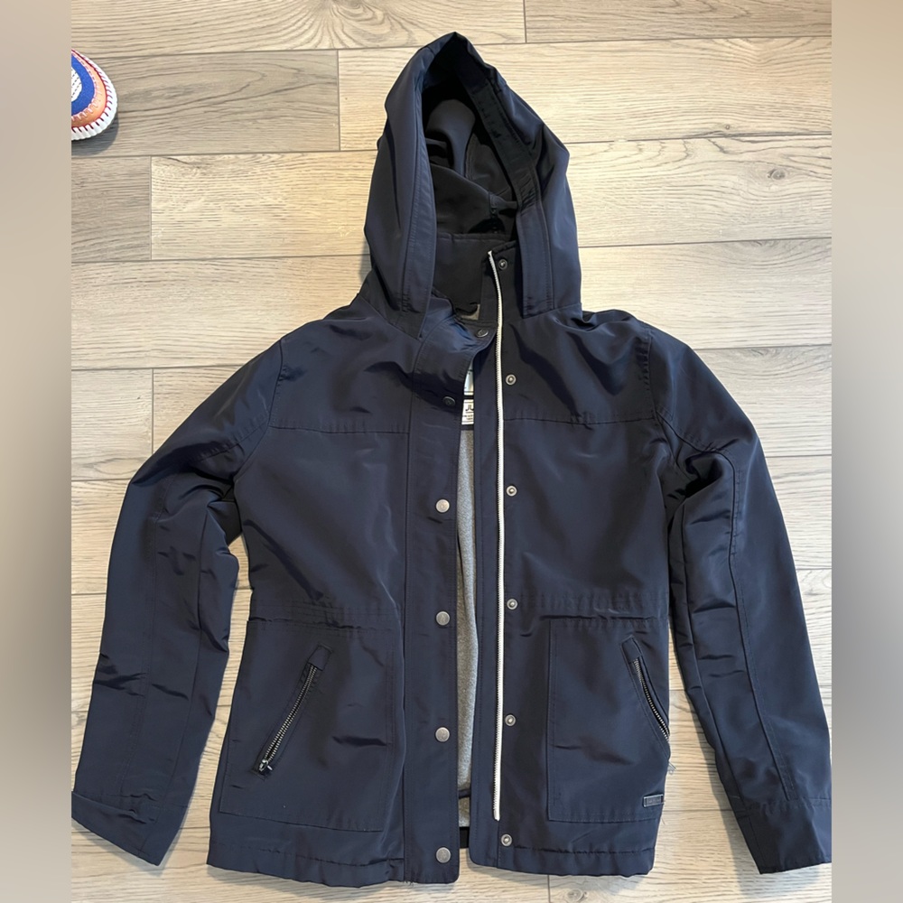 Abercrombie & Fitch Black Hooded Raincoat